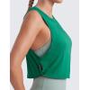 imageCRZ YOGA Pima Cotton Cropped Workout Tank Tops for Women  Sleeveless Sports Athletic Yoga Running Gym Crop ShirtsCascadia Green