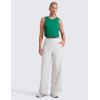 imageCRZ YOGA Pima Cotton Cropped Workout Tank Tops for Women  Sleeveless Sports Athletic Yoga Running Gym Crop ShirtsCascadia Green