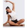 imageCRZ YOGA Pima Cotton Cropped Workout Tank Tops for Women  Sleeveless Sports Athletic Yoga Running Gym Crop ShirtsDeep Armholeice GreyWhite