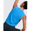 imageCRZ YOGA Pima Cotton Cropped Workout Tank Tops for Women  Sleeveless Sports Athletic Yoga Running Gym Crop ShirtsMadagascar Blue