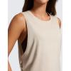 imageCRZ YOGA Pima Cotton Cropped Workout Tank Tops for Women  Sleeveless Sports Athletic Yoga Running Gym Crop ShirtsMojave Tan