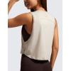 imageCRZ YOGA Pima Cotton Cropped Workout Tank Tops for Women  Sleeveless Sports Athletic Yoga Running Gym Crop ShirtsMojave Tan