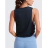 imageCRZ YOGA Pima Cotton Cropped Workout Tank Tops for Women  Sleeveless Sports Athletic Yoga Running Gym Crop ShirtsTrue Navy