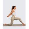 imageCRZ YOGA Pima Cotton Cropped Workout Tank Tops for Women  Sleeveless Sports Athletic Yoga Running Gym Crop ShirtsWhite Apricot