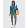 imageCRZ YOGA Pima Cotton Long Sleeve Workout Shirts for Women Loose Cropped Tops Athletic Sports TShirtBorealis Green