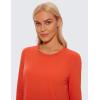 imageCRZ YOGA Pima Cotton Long Sleeve Workout Shirts for Women Loose Cropped Tops Athletic Sports TShirtBrick Orange
