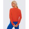 imageCRZ YOGA Pima Cotton Long Sleeve Workout Shirts for Women Loose Cropped Tops Athletic Sports TShirtBrick Orange