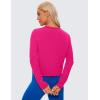 imageCRZ YOGA Pima Cotton Long Sleeve Workout Shirts for Women Loose Cropped Tops Athletic Sports TShirtGranita Pink