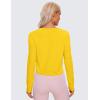 imageCRZ YOGA Pima Cotton Long Sleeve Workout Shirts for Women Loose Cropped Tops Athletic Sports TShirtHigh Visibility Yellow