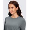 imageCRZ YOGA Pima Cotton Long Sleeve Workout Shirts for Women Loose Cropped Tops Athletic Sports TShirtLava Smoke Grey