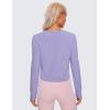 imageCRZ YOGA Pima Cotton Long Sleeve Workout Shirts for Women Loose Cropped Tops Athletic Sports TShirtLavender Gray