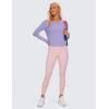 imageCRZ YOGA Pima Cotton Long Sleeve Workout Shirts for Women Loose Cropped Tops Athletic Sports TShirtLavender Gray