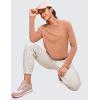 imageCRZ YOGA Pima Cotton Long Sleeve Workout Shirts for Women Loose Cropped Tops Athletic Sports TShirtMocha Mousse