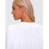imageCRZ YOGA Pima Cotton Long Sleeve Workout Shirts for Women Loose Cropped Tops Athletic Sports TShirtWhite