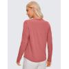 imageCRZ YOGA Pima Cotton Workout Long Sleeve Shirts for Women Athletic Crewneck Yoga Casual Tops Plain TShirtBriar Rose