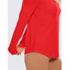 imageCRZ YOGA Pima Cotton Workout Long Sleeve Shirts for Women Athletic Crewneck Yoga Casual Tops Plain TShirtDeep Red