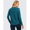 imageCRZ YOGA Pima Cotton Workout Long Sleeve Shirts for Women Athletic Crewneck Yoga Casual Tops Plain TShirtGreen Jade