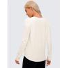 imageCRZ YOGA Pima Cotton Workout Long Sleeve Shirts for Women Athletic Crewneck Yoga Casual Tops Plain TShirtIce GreyWhite