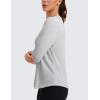 imageCRZ YOGA Pima Cotton Workout Long Sleeve Shirts for Women Athletic Crewneck Yoga Casual Tops Plain TShirtLight Grey Heather