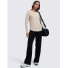 imageCRZ YOGA Pima Cotton Workout Long Sleeve Shirts for Women Athletic Crewneck Yoga Casual Tops Plain TShirtMojave Tan