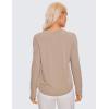 imageCRZ YOGA Pima Cotton Workout Long Sleeve Shirts for Women Athletic Crewneck Yoga Casual Tops Plain TShirtMortar Color