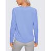 imageCRZ YOGA Pima Cotton Workout Long Sleeve Shirts for Women Athletic Crewneck Yoga Casual Tops Plain TShirtPeriwinkle Purple