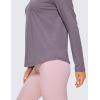 imageCRZ YOGA Pima Cotton Workout Long Sleeve Shirts for Women Athletic Crewneck Yoga Casual Tops Plain TShirtPurple Gray