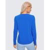 imageCRZ YOGA Pima Cotton Workout Long Sleeve Shirts for Women Athletic Crewneck Yoga Casual Tops Plain TShirtStrong Blue