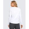 imageCRZ YOGA Pima Cotton Workout Long Sleeve Shirts for Women Athletic Crewneck Yoga Casual Tops Plain TShirtWhite