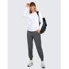 imageCRZ YOGA Pima Cotton Workout Long Sleeve Shirts for Women Athletic Crewneck Yoga Casual Tops Plain TShirtWhite