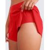 imageCRZ YOGA Running Shorts for Women High Waisted V Split for Gym Workout Athletic Track with Liner Breathable Quick DryDeep Red