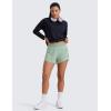 imageCRZ YOGA Running Shorts for Women High Waisted V Split for Gym Workout Athletic Track with Liner Breathable Quick DryGreen Palm Court