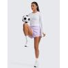 imageCRZ YOGA Running Shorts for Women High Waisted V Split for Gym Workout Athletic Track with Liner Breathable Quick DryLilac Air