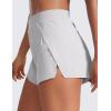 imageCRZ YOGA Running Shorts for Women High Waisted V Split for Gym Workout Athletic Track with Liner Breathable Quick DryPlatinum Grey