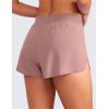 imageCRZ YOGA Running Shorts for Women High Waisted V Split for Gym Workout Athletic Track with Liner Breathable Quick DryTwilight Rose Pink