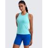imageCRZ YOGA Seamless Womens Breathable Workout Tank Tops Racerback High Neck Sleeveless Running Athletic ShirtsTurquoise