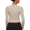 imageCRZ YOGA Softembrace Long Sleeve Shirts for Women Soft Crew Neck Fall Basic Tight Tops Fitted Casual Going Out TShirtsMojave Tan