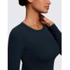 imageCRZ YOGA Softembrace Long Sleeve Shirts for Women Soft Crew Neck Fall Basic Tight Tops Fitted Casual Going Out TShirtsTrue Navy