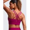 imageCRZ YOGA Softness Mold Womens Butterluxe Strappy Longline Sports Bra  Double Spaghetti Strap Workout Yoga Crop Top AthleticMagenta Purple