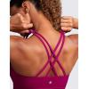 imageCRZ YOGA Softness Mold Womens Butterluxe Strappy Longline Sports Bra  Double Spaghetti Strap Workout Yoga Crop Top AthleticMagenta Purple