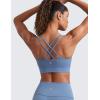 imageCRZ YOGA Softness Mold Womens Butterluxe Strappy Longline Sports Bra  Double Spaghetti Strap Workout Yoga Crop Top AthleticOasis Blue