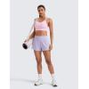 imageCRZ YOGA Softness Mold Womens Butterluxe Strappy Longline Sports Bra  Double Spaghetti Strap Workout Yoga Crop Top AthleticVita Pink