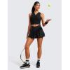 imageCRZ YOGA Tennis Skirts for Women Crossover High Waisted Ruffle Layered Workout Athletic Golf Skort with PocketsBlack