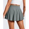 imageCRZ YOGA Tennis Skirts for Women Crossover High Waisted Ruffle Layered Workout Athletic Golf Skort with PocketsGrey Sage