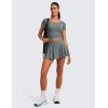 imageCRZ YOGA Tennis Skirts for Women Crossover High Waisted Ruffle Layered Workout Athletic Golf Skort with PocketsGrey Sage