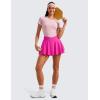 imageCRZ YOGA Tennis Skirts for Women Crossover High Waisted Ruffle Layered Workout Athletic Golf Skort with PocketsHibiscus Purple