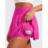 imageCRZ YOGA Tennis Skirts for Women Crossover High Waisted Ruffle Layered Workout Athletic Golf Skort with PocketsHibiscus Purple