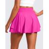 imageCRZ YOGA Tennis Skirts for Women Crossover High Waisted Ruffle Layered Workout Athletic Golf Skort with PocketsHibiscus Purple