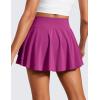 imageCRZ YOGA Tennis Skirts for Women Crossover High Waisted Ruffle Layered Workout Athletic Golf Skort with PocketsMagenta Purple
