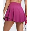imageCRZ YOGA Tennis Skirts for Women Crossover High Waisted Ruffle Layered Workout Athletic Golf Skort with PocketsMagenta Purple